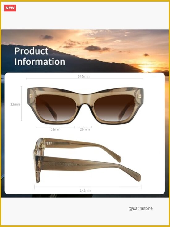 Cat Eye Polarized Sunglasses UV400 Protection Chunky Acetate Retro Shades main image 4